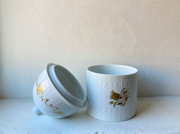 1970S スタジオライン Bjorn Wiinblad 花瓶 白磁×金彩　魔笛 S.